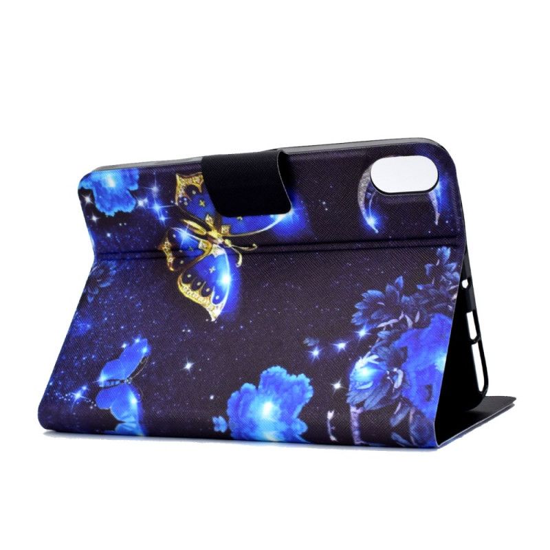 Peněženková Pouzdra Samsung Galaxy Tab S11 Kryty Na Mobil Modrý A Zlatý Motýl