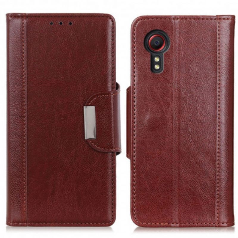 Peněženková Pouzdra Samsung Galaxy Xcover 5 Matná Imitace Kůže S Elegantní Sponou