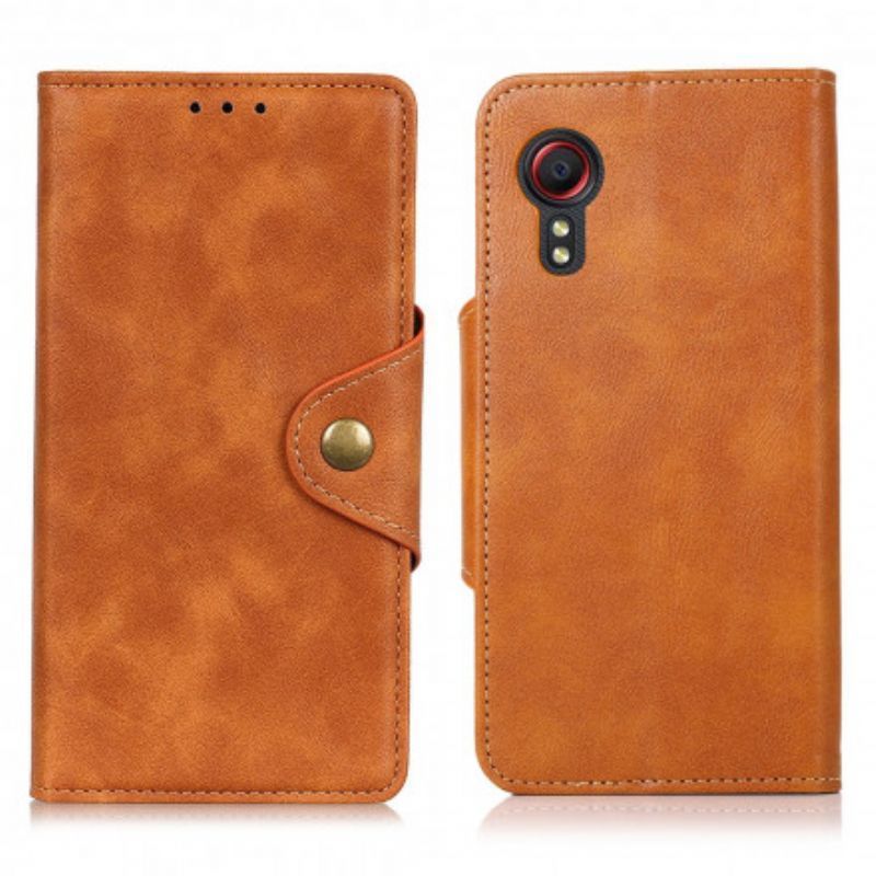 Peněženková Pouzdra Samsung Galaxy Xcover 5 Starý Knoflík Z Umělé Kůže