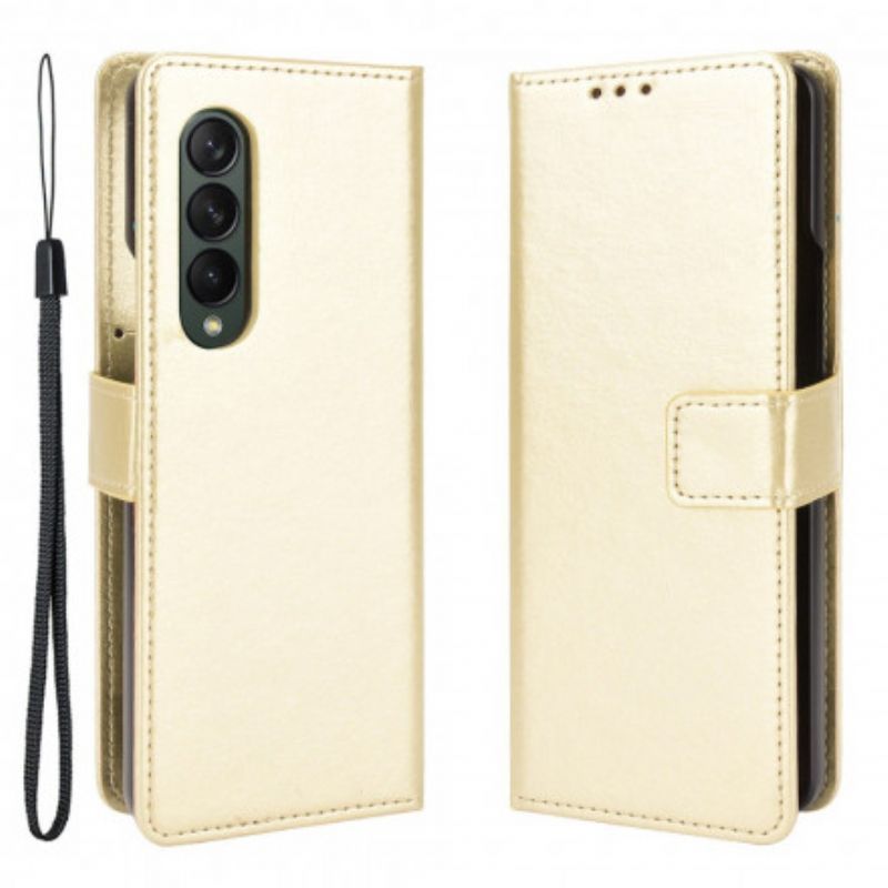 Peněženková Pouzdra Samsung Galaxy Z Fold 3 5g Lesklá Imitace Kůže