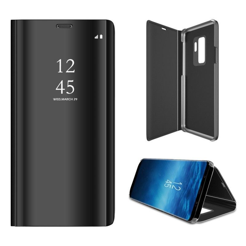 Pohledový Kryt Kryt Samsung Galaxy S9 Zrcadlo A Kožený Efekt