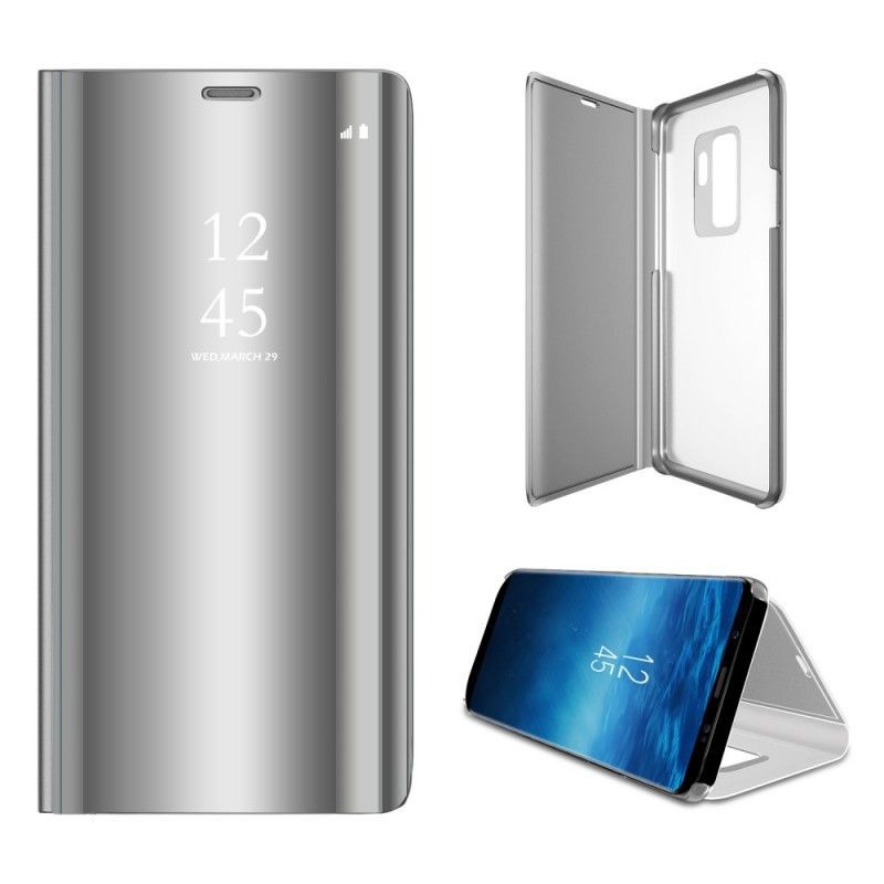 Pohledový Kryt Kryt Samsung Galaxy S9 Zrcadlo A Kožený Efekt