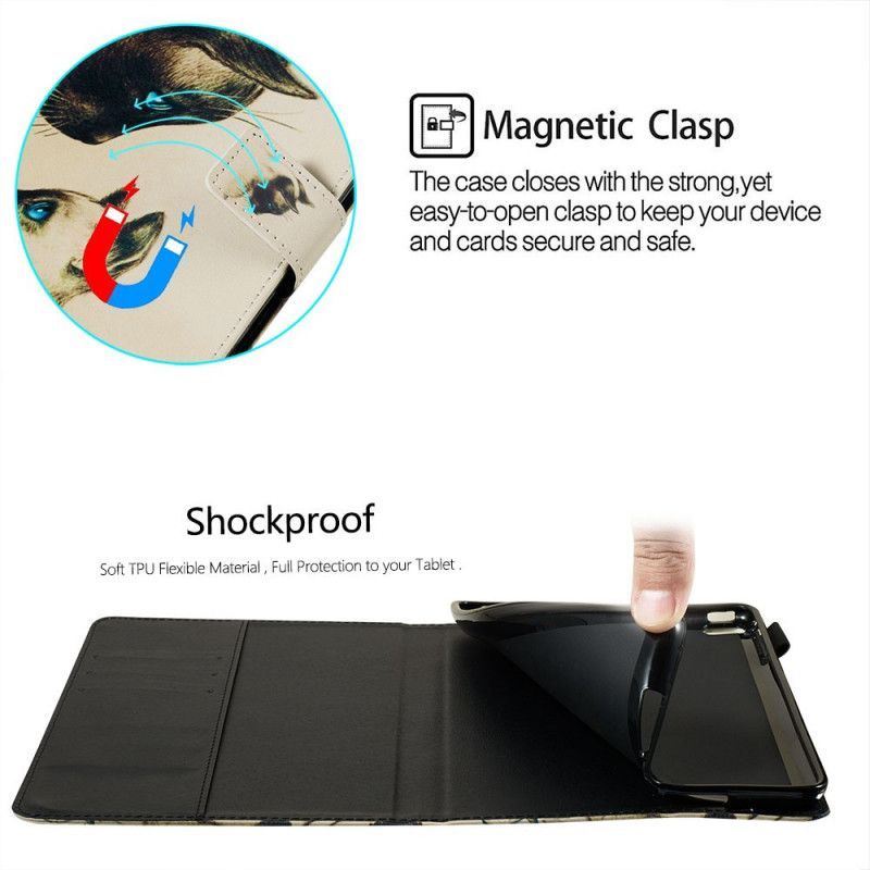 Pouzdro Pro Samsung Galaxy Tab A 8.0 (2019) Kočky S Modrýma Očima