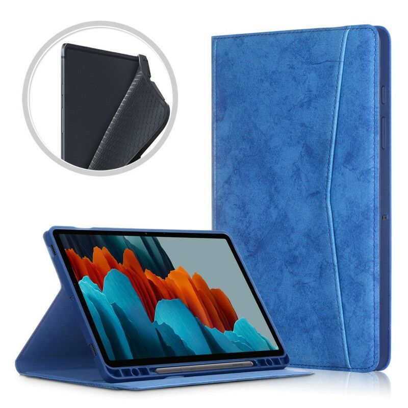 Pouzdro Samsung Galaxy Tab S7 Fe Efekt Obchodní Kůže