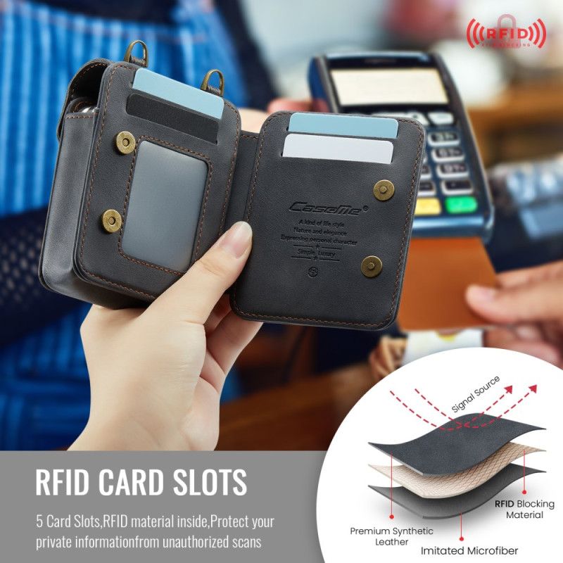 Pouzdro Samsung Galaxy Z Flip 7 Fe Brašnový Styl S Rfid Ochranou A Ramenním Popruhem