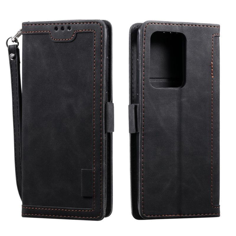 Samsung Galaxxy Note 20 Ultra Retro Pouzdro Z Umělé Kůže S Páskem