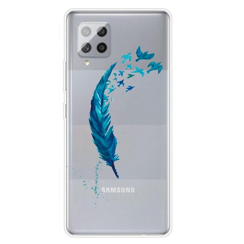 Samsung Galaxy A42 5g Krásné Péřové Pouzdro