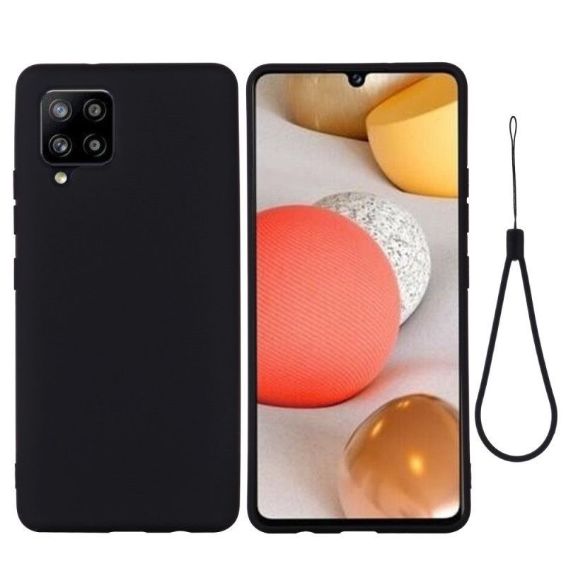 Samsung Galaxy A42 Tekuté Silikonové Pouzdro Se Šňůrkou