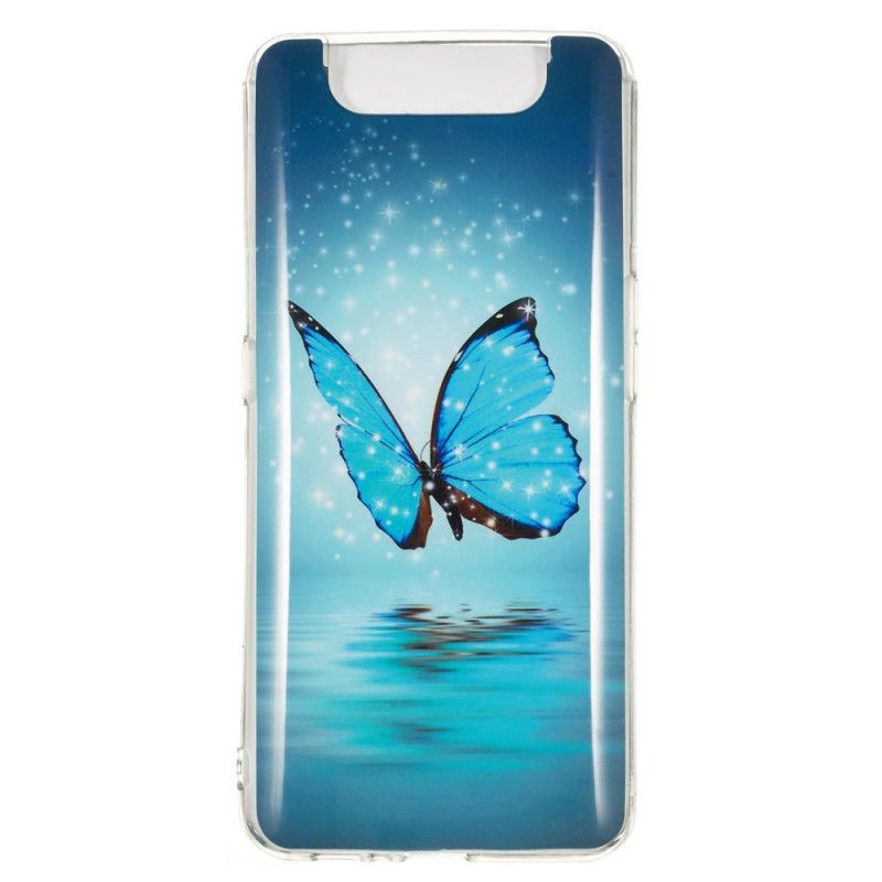 Samsung Galaxy A90 / A80 Fluorescenční Modrý Motýlek