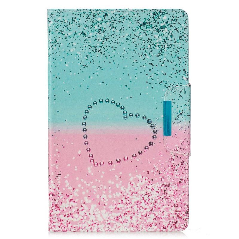 Samsung Galaxy Tab A 1011 (2019) Pouzdro S Třpytivou Sponou Ve Tvaru Srdce