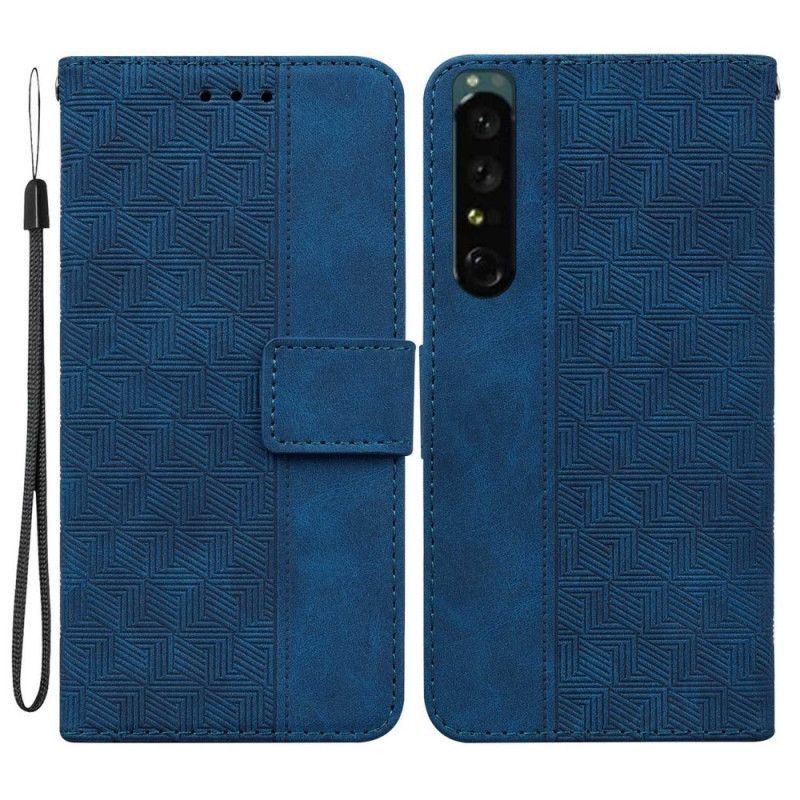 Flipové Pouzdro Na Sony Xperia 1 IV Na Lana Strappy Vzor