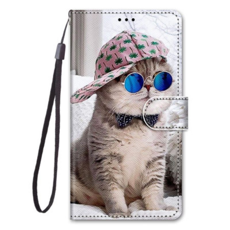 Flipové Pouzdro Na Sony Xperia 1 IV Na Lana Yo Kočka S Popruhem