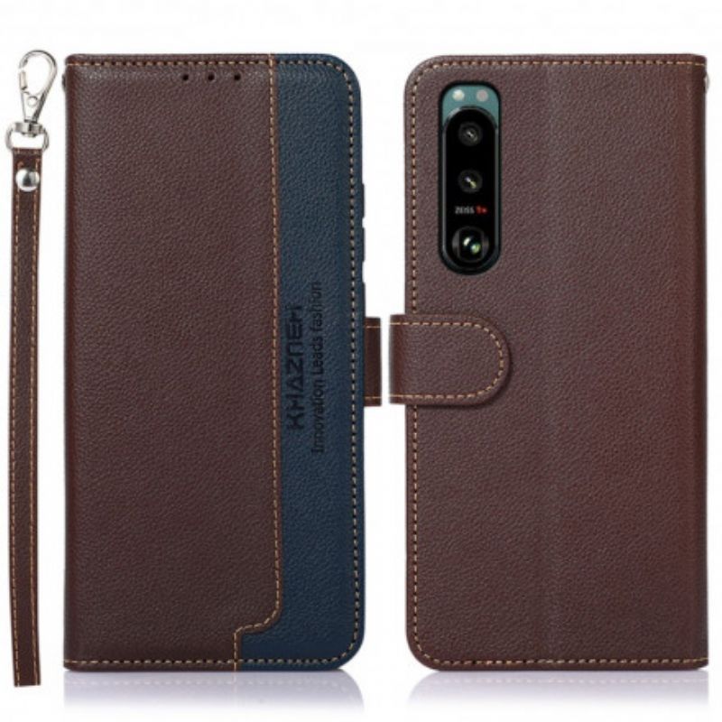 Flipové Pouzdro Na Sony Xperia 5 Iii Lychee Styl Rfid Khazneh