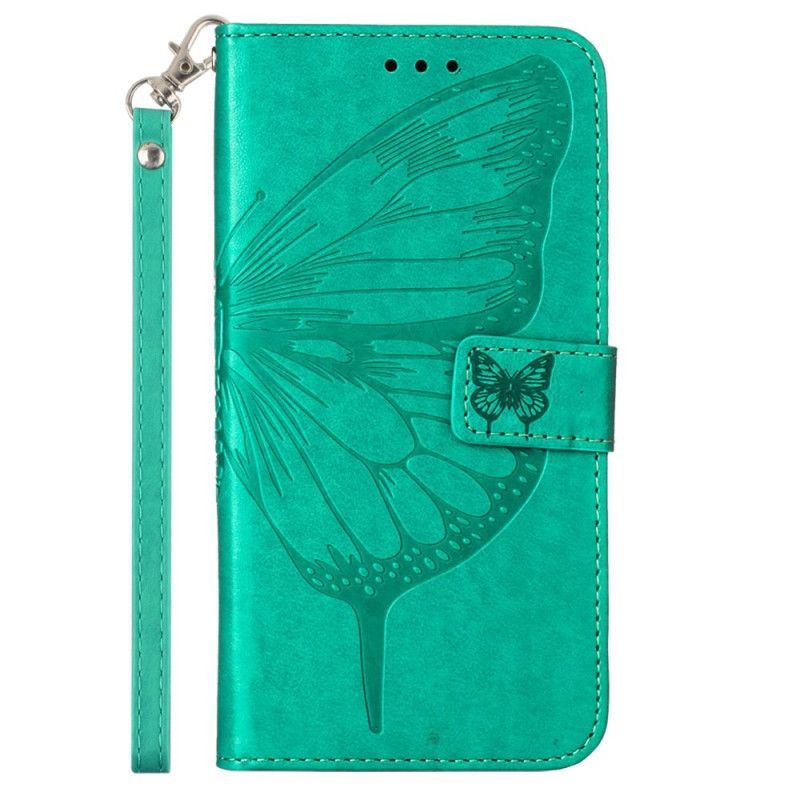 Flipové Pouzdro Na Sony Xperia 5 IV Na Lana Barokní Strappy Butterfly