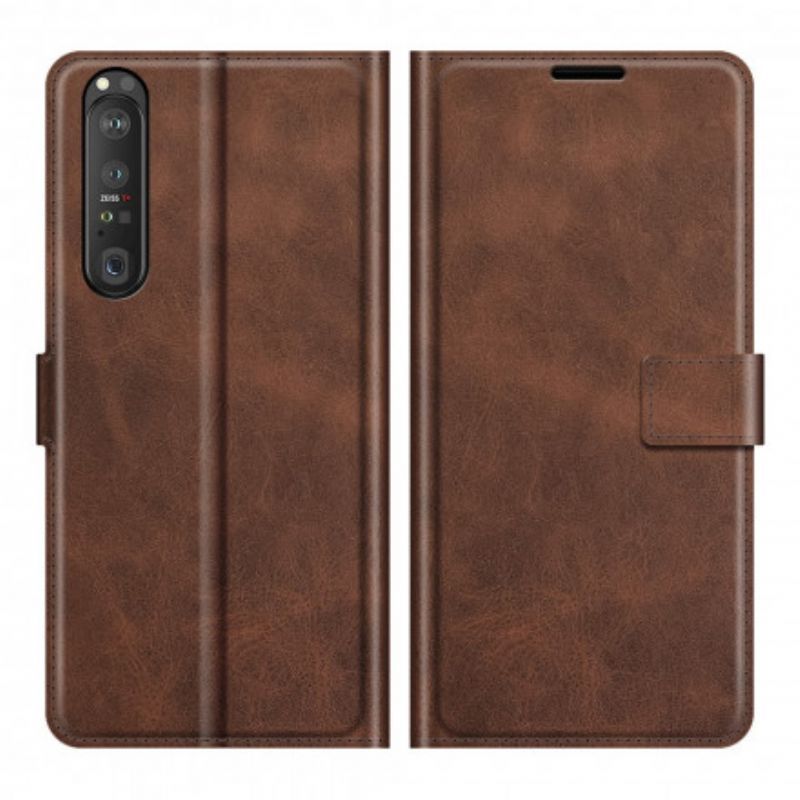 Flipové Pouzdro Sony Xperia 1 Iii Extrémně Tenký Kožený Efekt