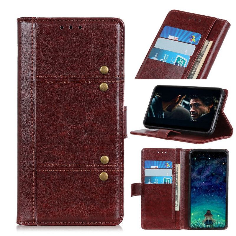 Flipové Pouzdro Sony Xperia 10 Ii Verze Retro Nýtu