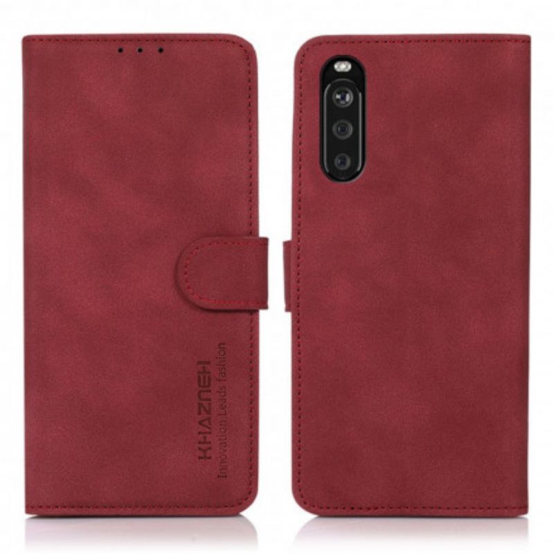Flipové Pouzdro Sony Xperia 10 Iii Khazneh Módní Kožený Efekt