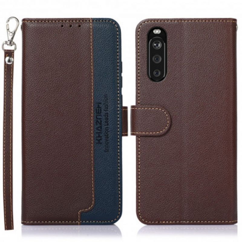 Flipové Pouzdro Sony Xperia 10 Iii Liči Styl Rfid Khazneh