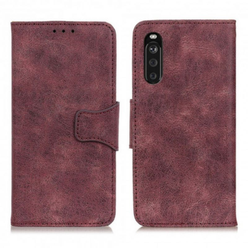 Flipové Pouzdro Sony Xperia 10 Iii Stará Štípaná Kůže