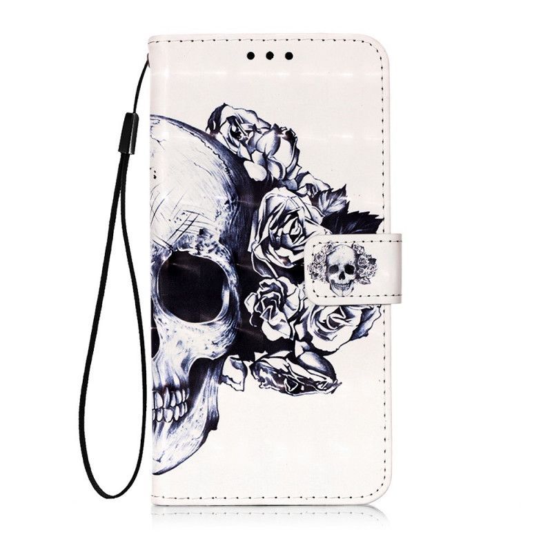 Flipové Pouzdro Sony Xperia 5 Květinová Lebka