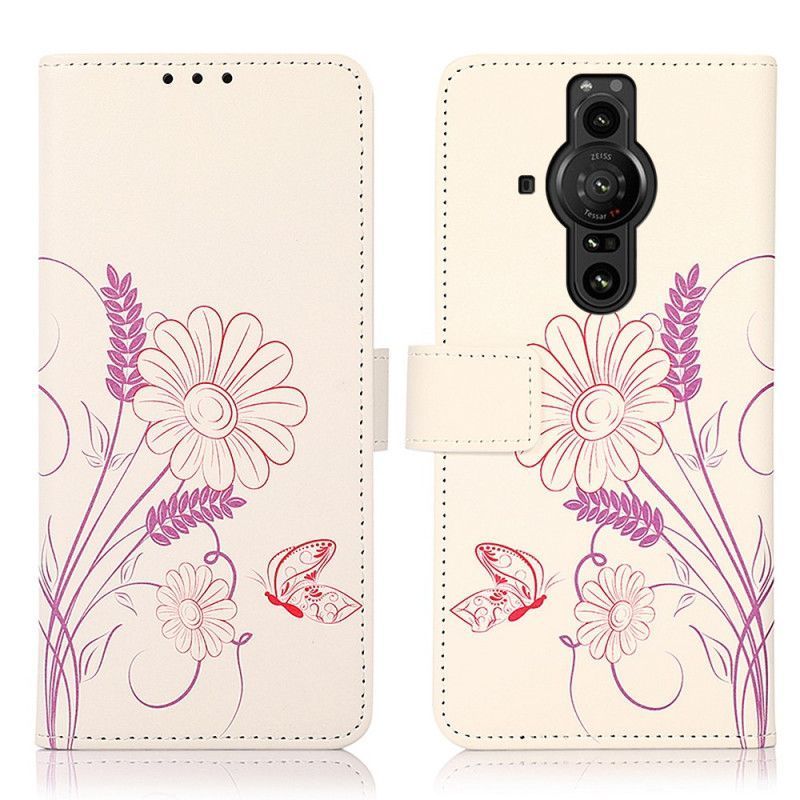 Flipové Pouzdro Sony Xperia Pro-i Design Motýlů A Květin