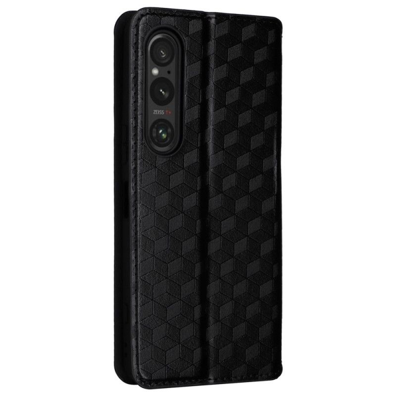 Kožené Pouzdro Folio Na Sony Xperia 1 Vi 3d Diamantový Vzor