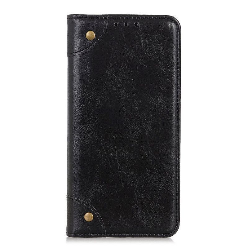 Kožené Pouzdro Folio Na Sony Xperia 10 Ii Staré Štípané Nýty