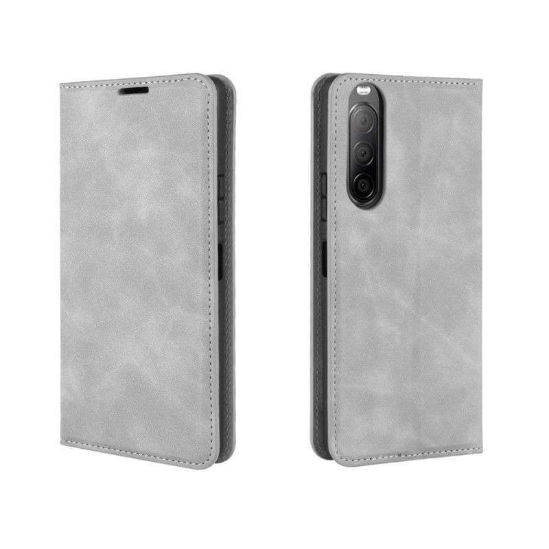 Kožené Pouzdro Folio Sony Xperia 10 Ii Efekt Měkké Kůže