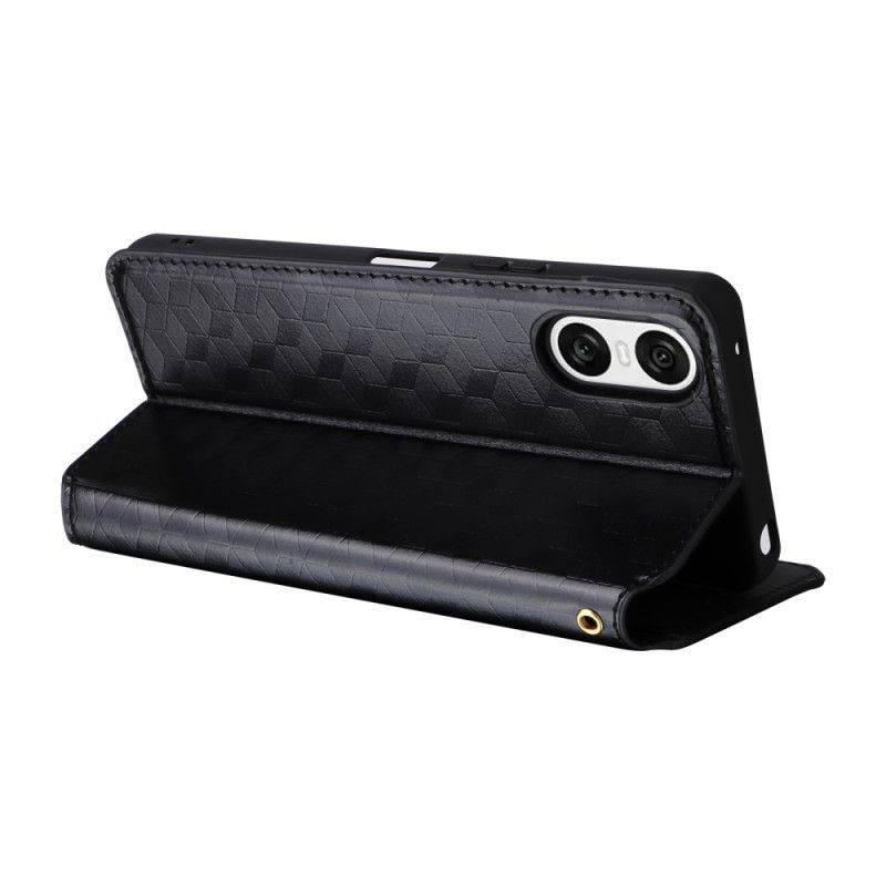 Kožené Pouzdro Folio Sony Xperia 10 Vi 3d Diamanty
