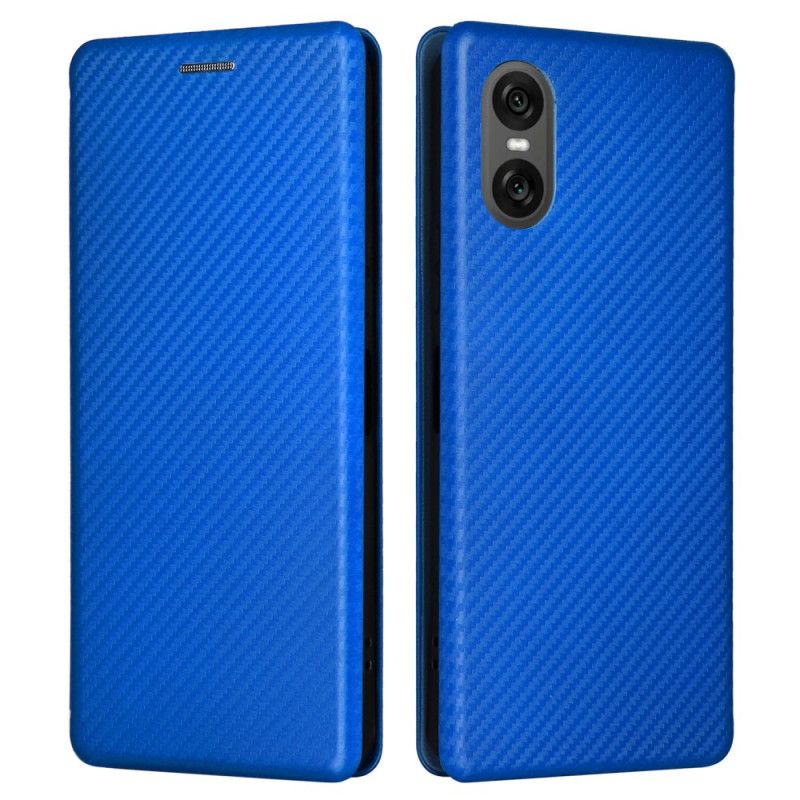 Kožené Pouzdro Folio Sony Xperia 10 Vi Uhlíkové Vlákno