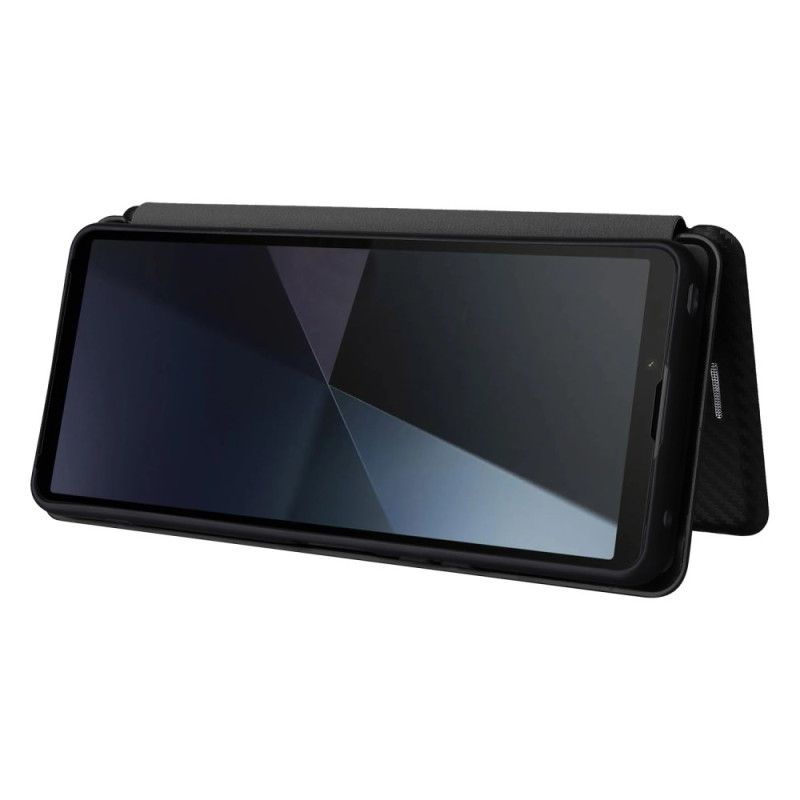 Kožené Pouzdro Folio Sony Xperia 10 Vi Uhlíkové Vlákno