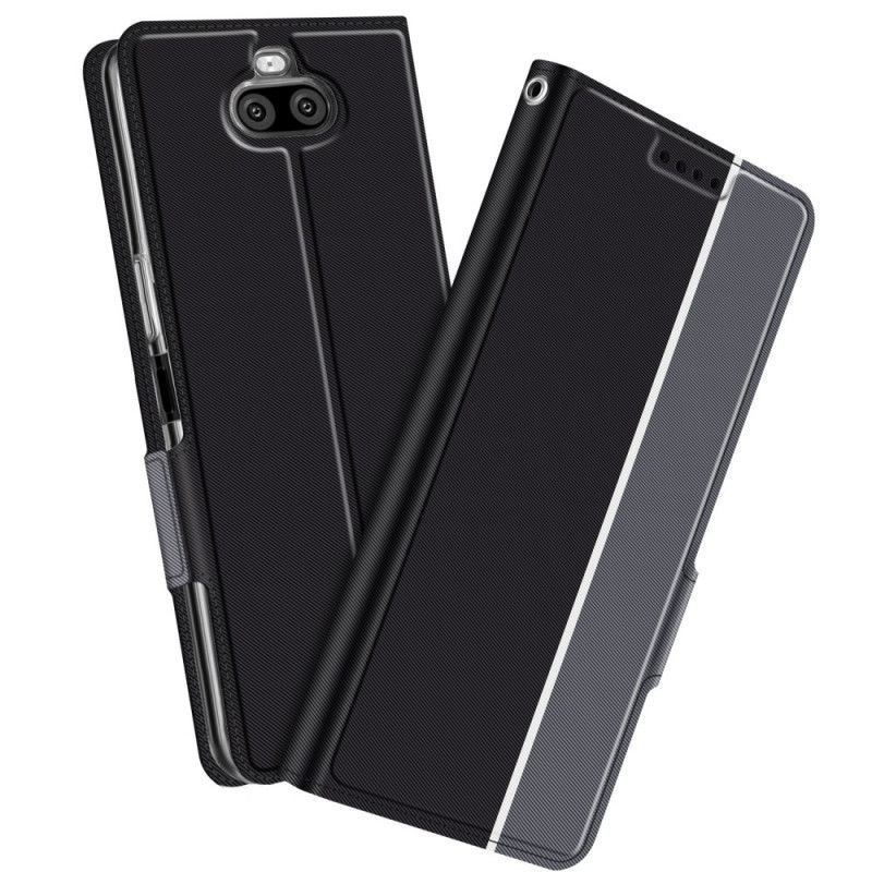 Kožené Pouzdro Folio Sony Xperia 8 Dvoubarevná Umělá Kůže