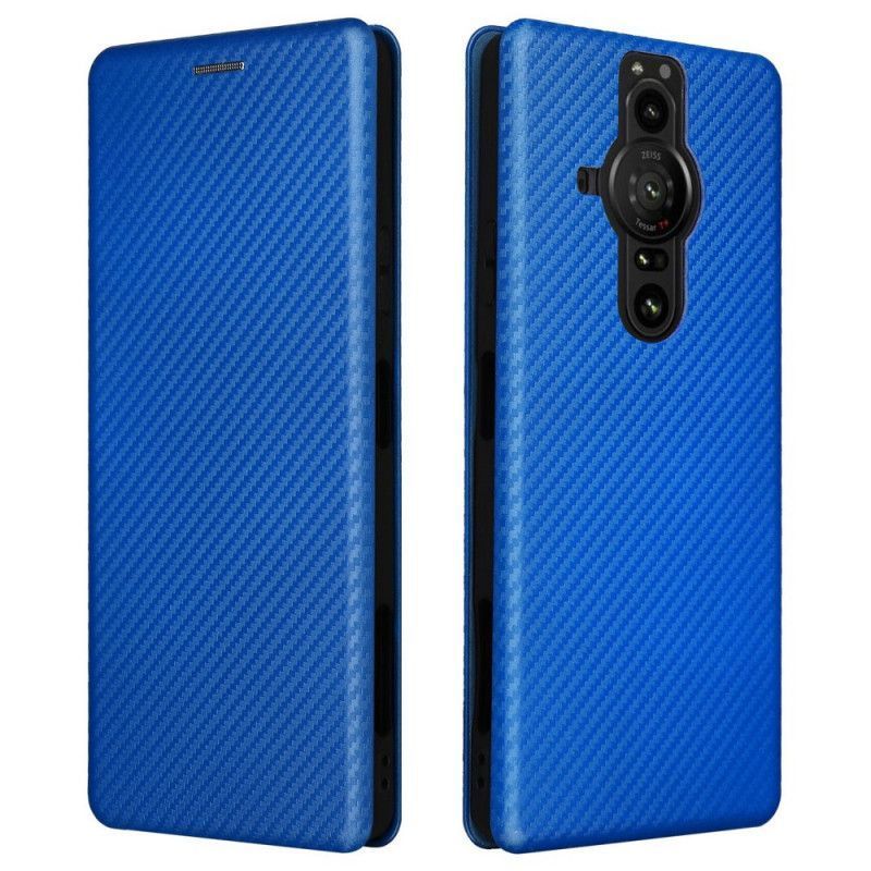 Kožené Pouzdro Folio Sony Xperia Pro-i Uhlíkové Vlákno