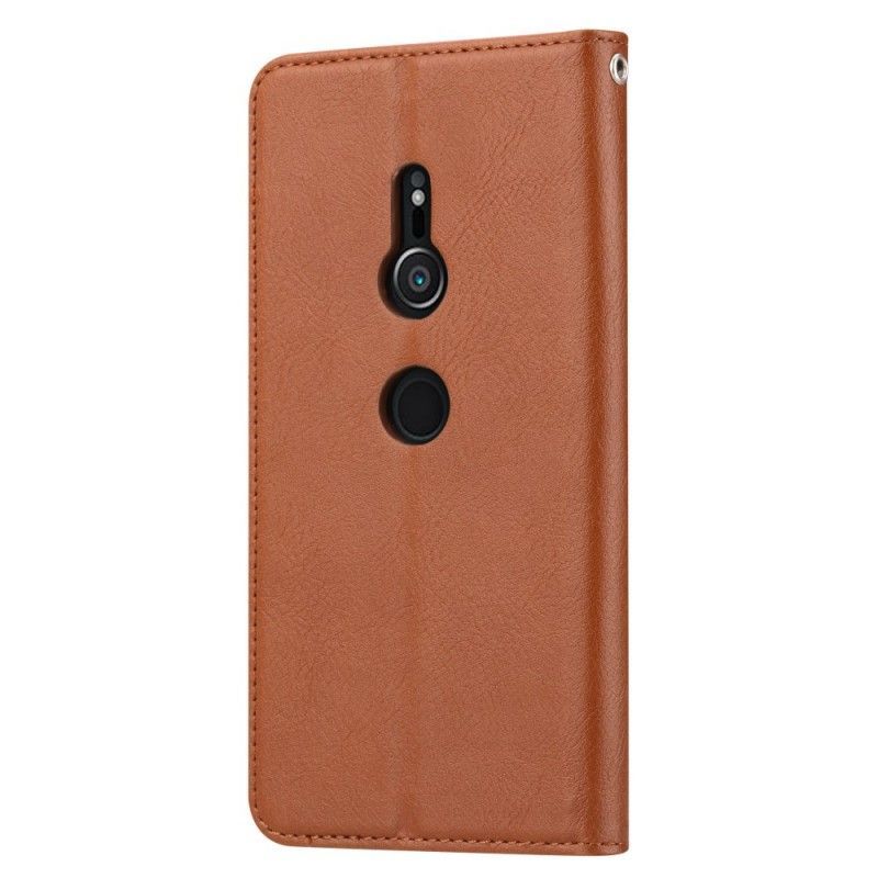 Kožené Pouzdro Folio Sony Xperia Xz3 Držák Na Karty Z Umělé Kůže
