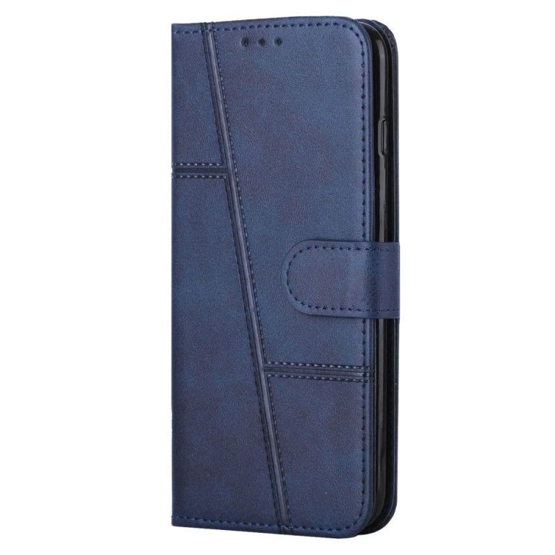 Kožené Pouzdro Na Sony Xperia 1 IV Geometrický Kožený Styl S Páskem