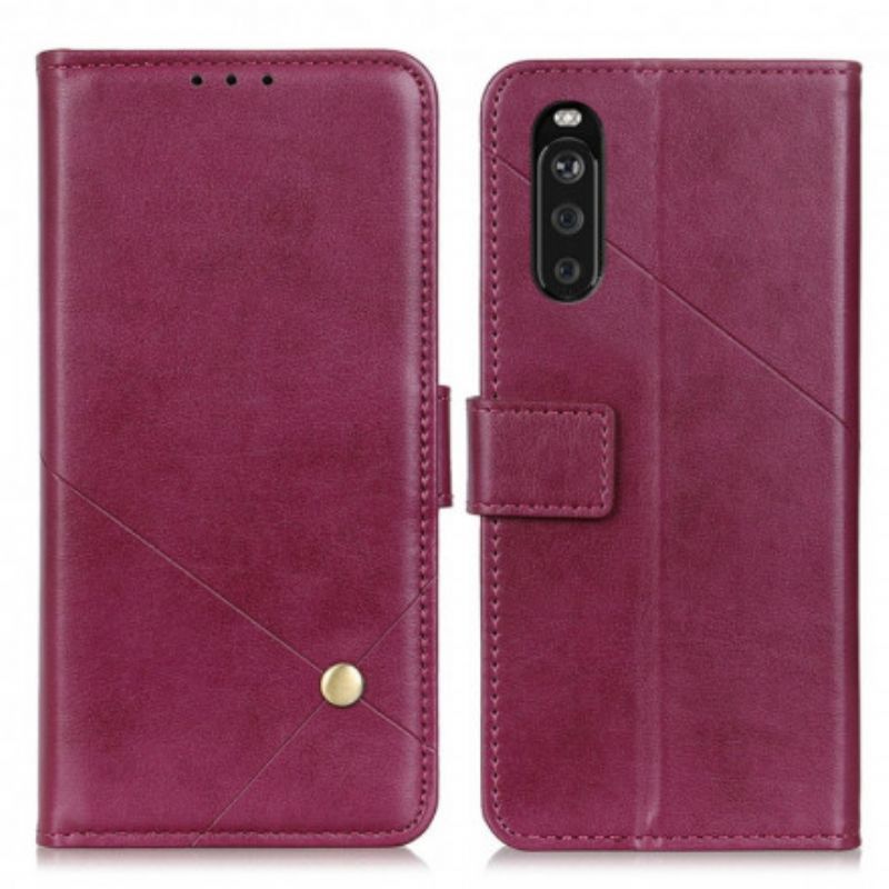 Kožené Pouzdro Na Sony Xperia 10 Iii Nýt X Provedení