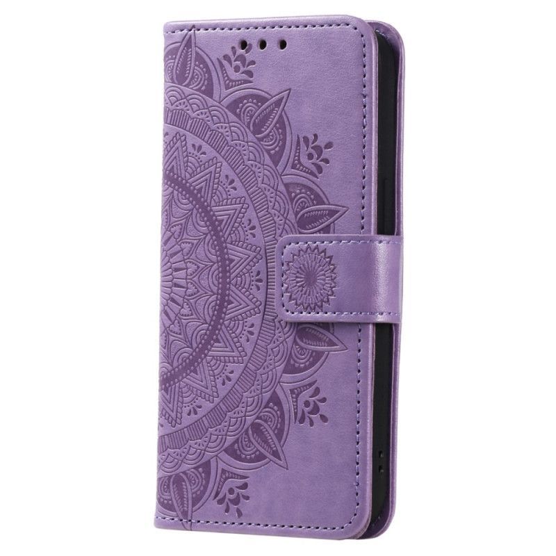 Kožené Pouzdro Na Sony Xperia 5 IV Na Lana Strappy Sun Mandala