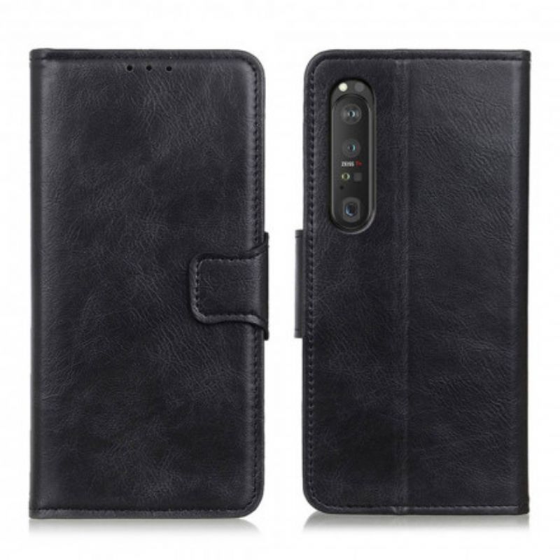 Kožené Pouzdro Sony Xperia 1 Iii Kožený Efekt Oboustranné Spony