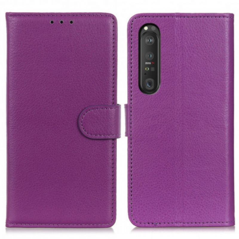 Kožené Pouzdro Sony Xperia 1 Iii Liči Imitace Kůže