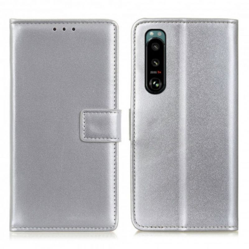 Kožené Pouzdro Sony Xperia 5 Iii Jednoduchá Umělá Kůže