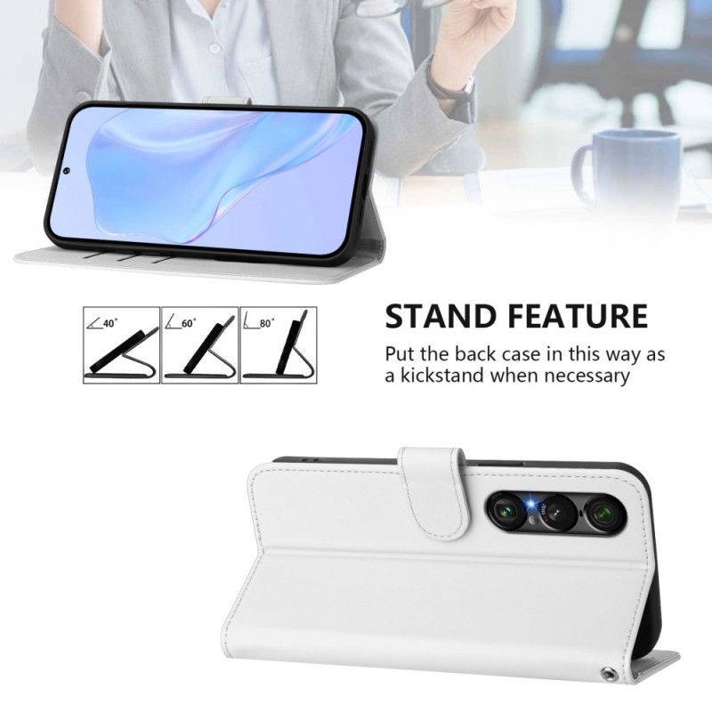 Kožený Kryt Na Sony Xperia 1 Vii Monochromatický