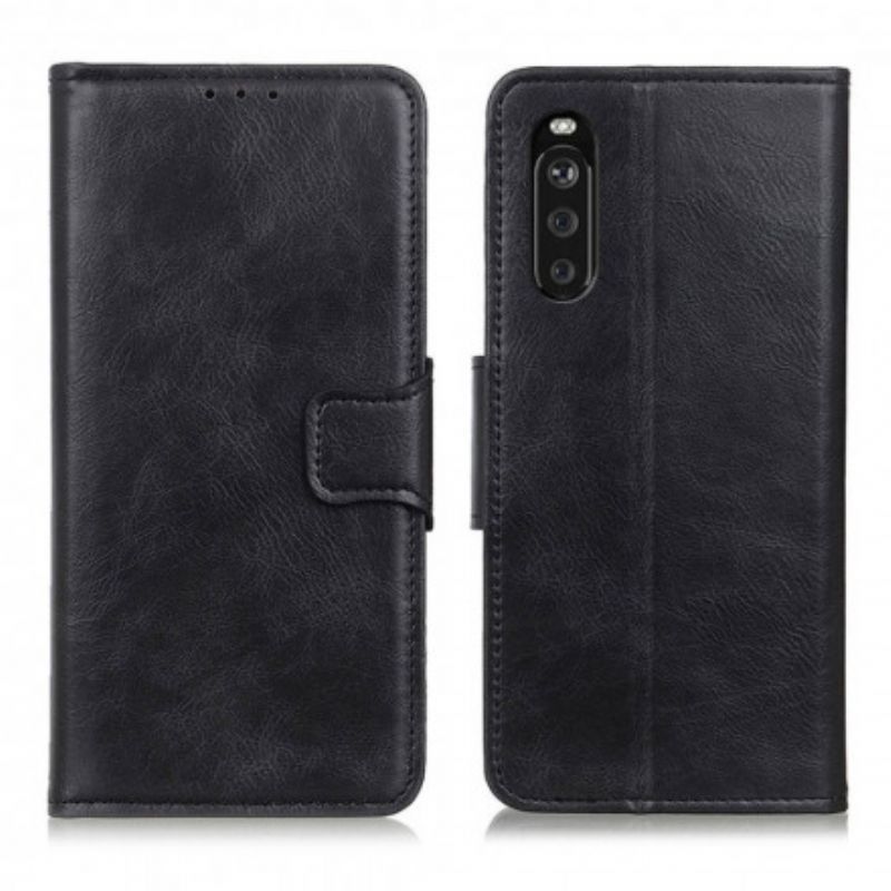 Kožený Kryt Na Sony Xperia 10 Iii Oboustranná Spona S Koženým Efektem