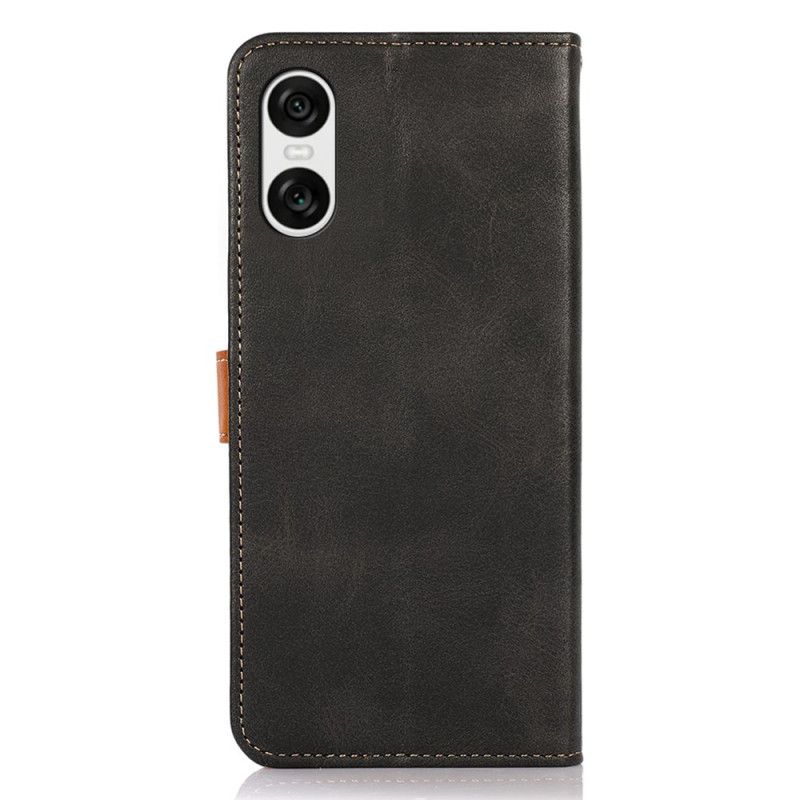 Kožený Kryt Na Sony Xperia 10 Vi Khazneh Kovová Přezka