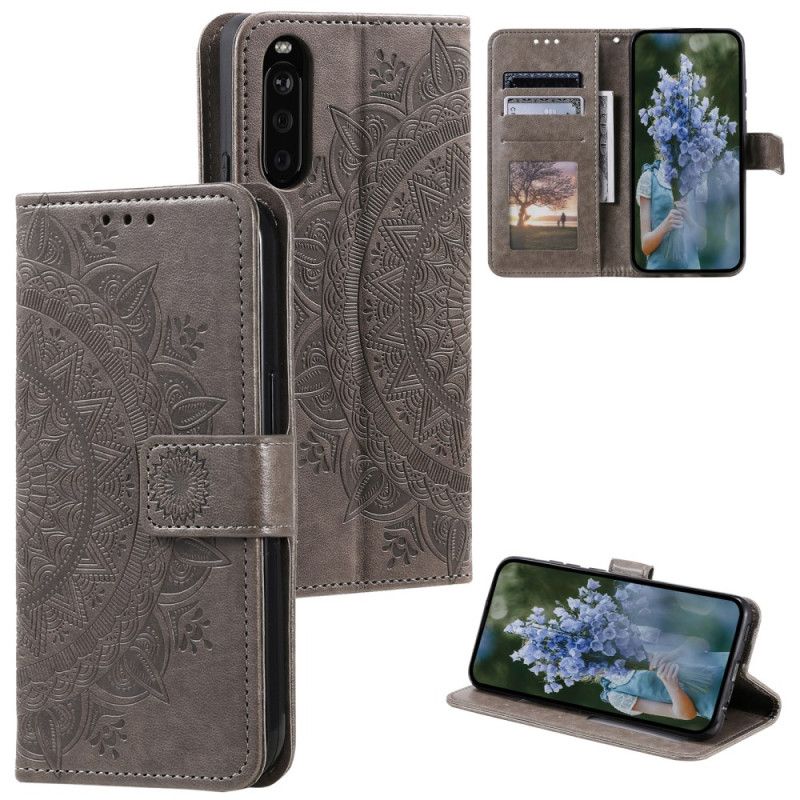 Kožený Kryt Na Sony Xperia 10 Vi Vzor Mandaly S Páskem