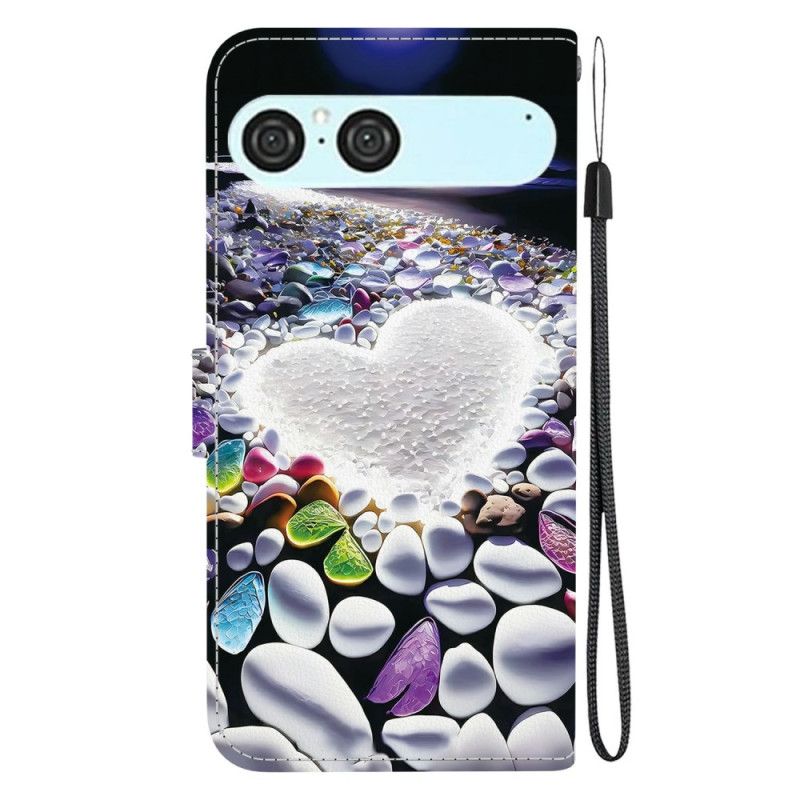 Kožený Kryt Na Sony Xperia 10 Vii Bílé Srdce