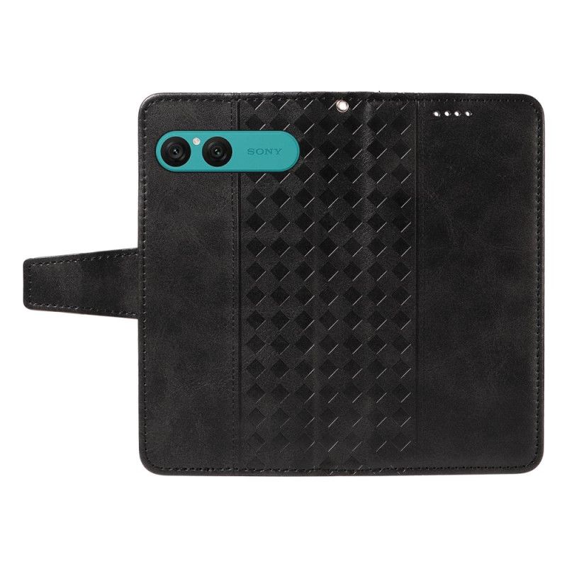 Kožený Kryt Na Sony Xperia 10 Vii Kosočtvercový Vzor