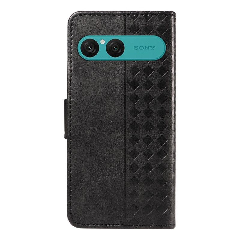 Kožený Kryt Na Sony Xperia 10 Vii Kosočtvercový Vzor