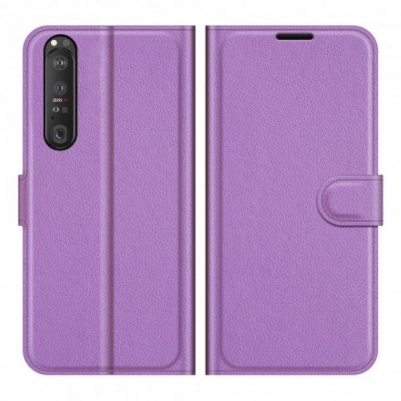 Kožený Kryt Sony Xperia 1 Iii Klasický Efekt Liči