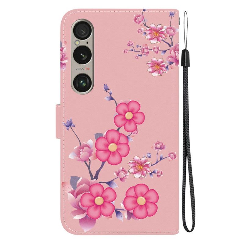 Kožený Kryt Sony Xperia 1 Vi Popruh Sakura