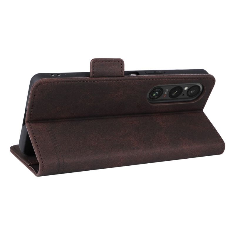 Kožený Kryt Sony Xperia 1 Vi Styl Retro Kůže